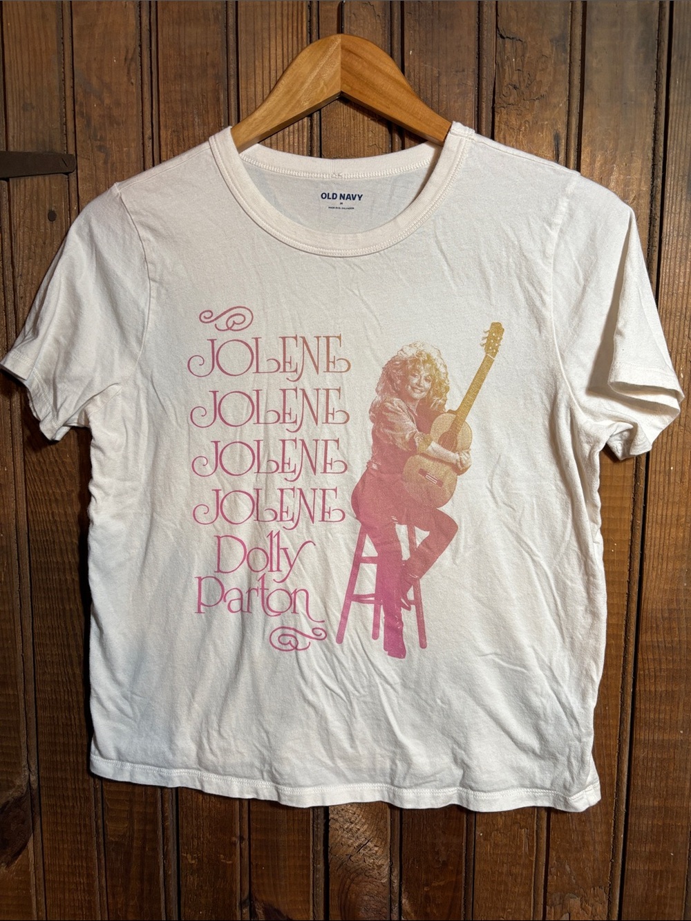Old Navy Dolly Parton Graphic Tee - Pink Print
